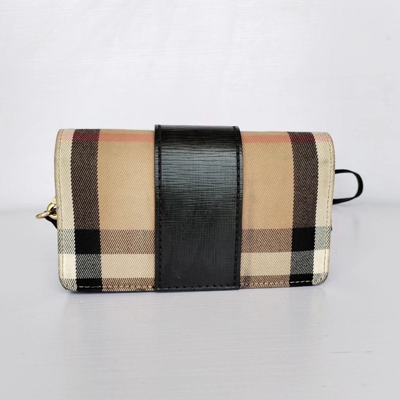 Authentic BURBERRY 
House Check Bridle Calfskin Small Madison Buckle Bag… - Picture 9 of 14